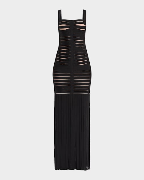 HELSI Naomi Strapless Metallic Fringe Gown | Neiman Marcus
