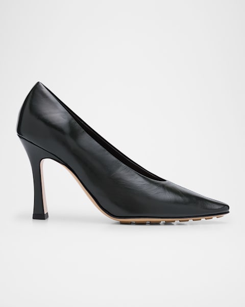 Bottega Veneta Lewis Croco Block-Heel Pumps | Neiman Marcus