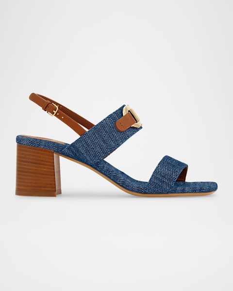 Ferragamo Ely Metallic T-Strap Sandals | Neiman Marcus