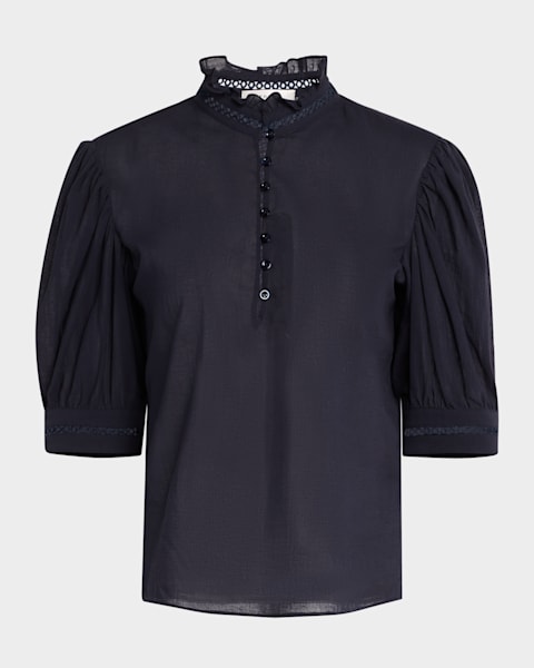 FRAME Denim Sailor Blouse | Neiman Marcus