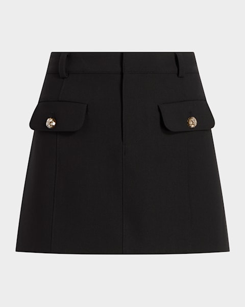 McQueen Tiered Lace Asymmetric Mini Skirt | Neiman Marcus