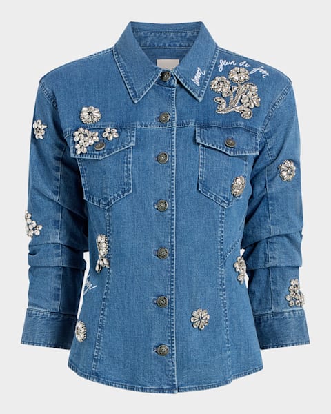 【SANDRO】 Paloma Embellished Denim Jacket Sandro Paloma Embellished Denim Jacket | Bloomingdale's