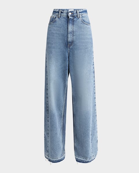 【関税＆送料込み】Versace Pant Denim Stone Wash Denim Clot VERSACE Stonewashed Denim Wide Jeans Versace