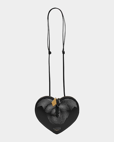 ALAIA Le Coeur Crossbody Bag in Suede | Neiman Marcus