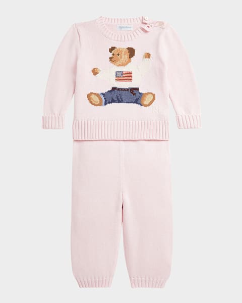 Butterflies Cotton Button-Front Sweater, Pink, Size 6-24 Months
