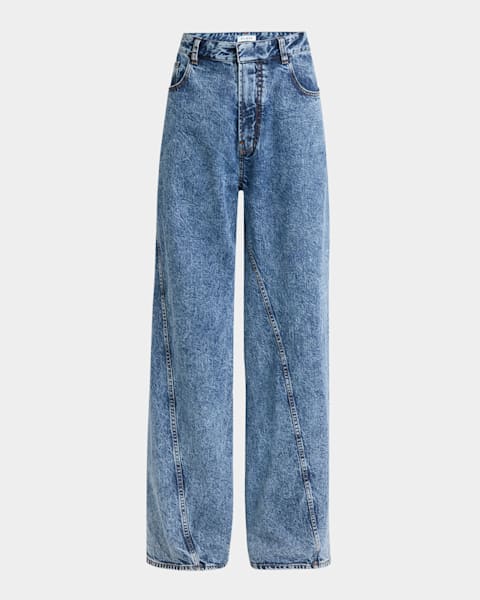 【ALAIA】 Jeans ALAÏA High Waisted Round Jeans in Denim | ALAÏA US
