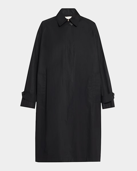 コート [The Row] Ryo Coat in Silk Ryo Coat Black in Silk – The Row