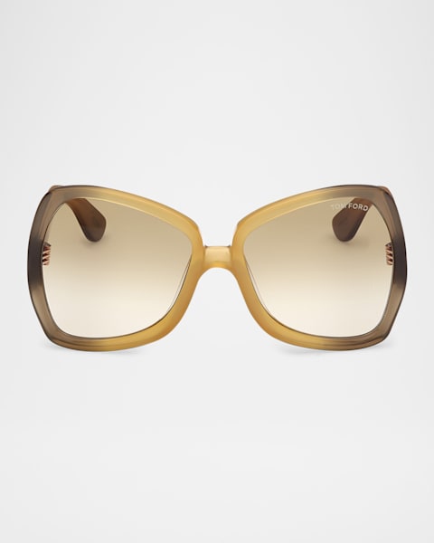 TOM FORD Saffron Acetate Round Sunglasses | Neiman Marcus