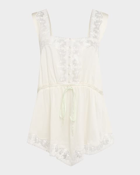 Dries Van Noten Cot Orchid-Print Draped Tank Top | Neiman Marcus