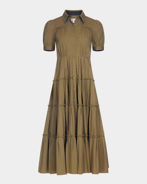 Diane von Furstenberg Eleora Flocked One-Shoulder Maxi Dress