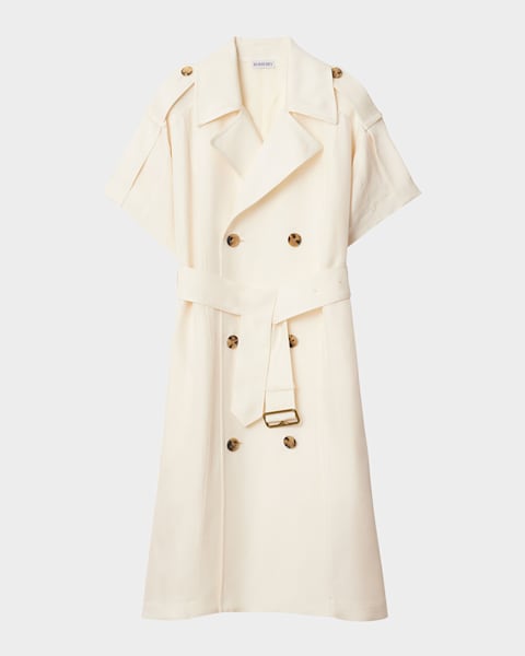 Burberry Short-Sleeve Belted Mini Trench Dress | Neiman Marcus