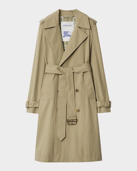 Burberry Kensington Organic Belted Double-Breasted Trench Burberry Kensington Organic Belted Double-Breasted Trench