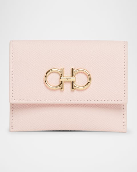 Double Gancio Grainy Leather Wallet 