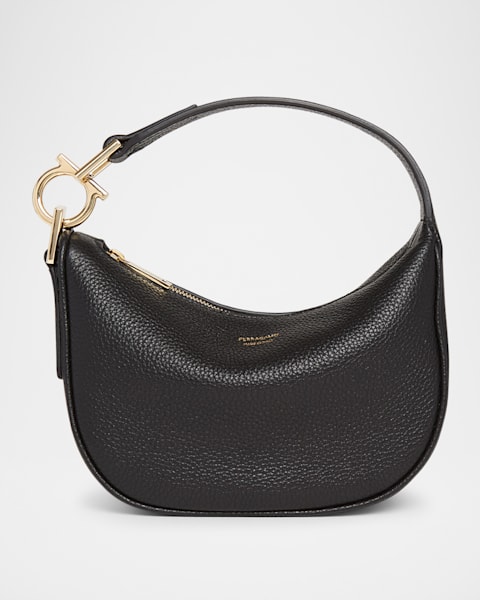 Ferragamo Cutout Canvas & Leather Shoulder Bag | Neiman Marcus