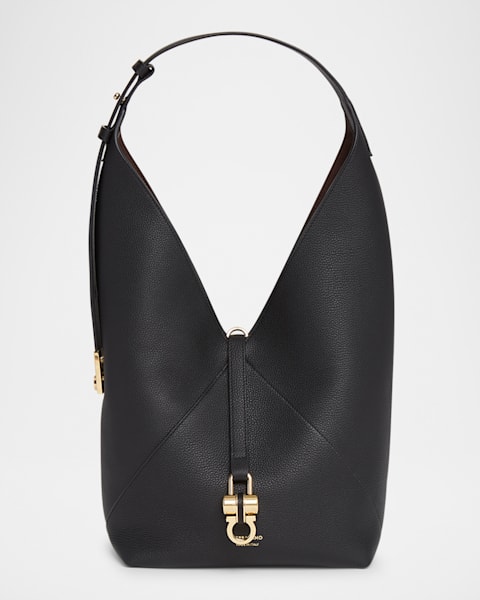 Ferragamo Origami Leather Hobo Bag | Neiman Marcus