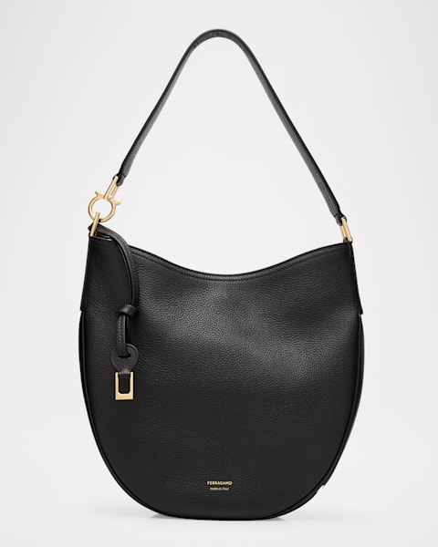 Ferragamo Smile Grainy Leather Top-Handle Bag | Neiman Marcus