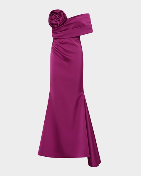 Dover Strong-Shoulder Short-Sleeve Gown