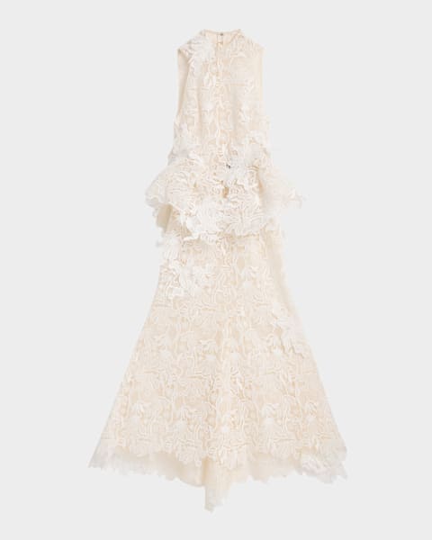 Ripple Draped Double-Layer Gown