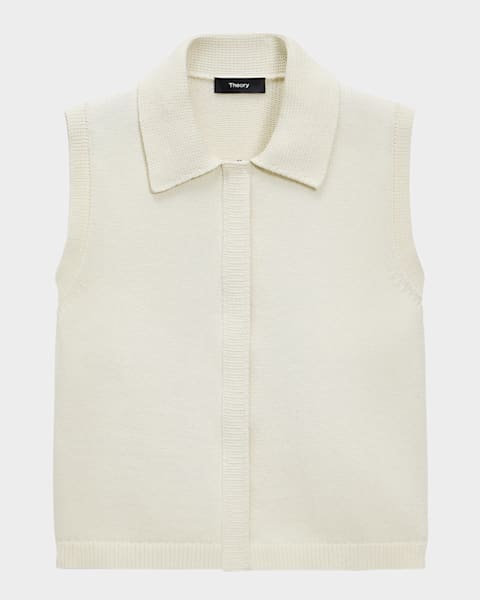 Theory New Divide Wool Hooded Vest | Neiman Marcus