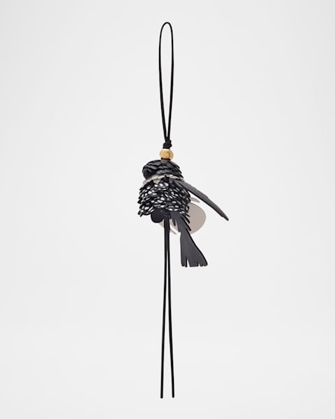 キーホルダー・キーリング LOEWE Multicolor Leather And Felt Corgi Key Ring Corgi charm in felt and calfskin White - LOEWE