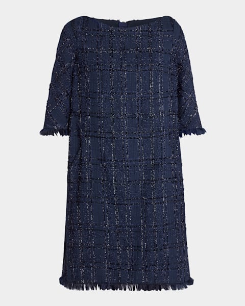 Theory Ponte V-Neck Mini Shift Dress | Neiman Marcus
