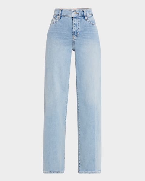 FRAME Le High N' Tight Straight Cut-Out Jeans | Neiman Marcus