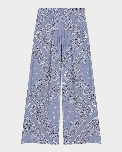 GLITTERY TWEED FLARE EASY TROUSERS