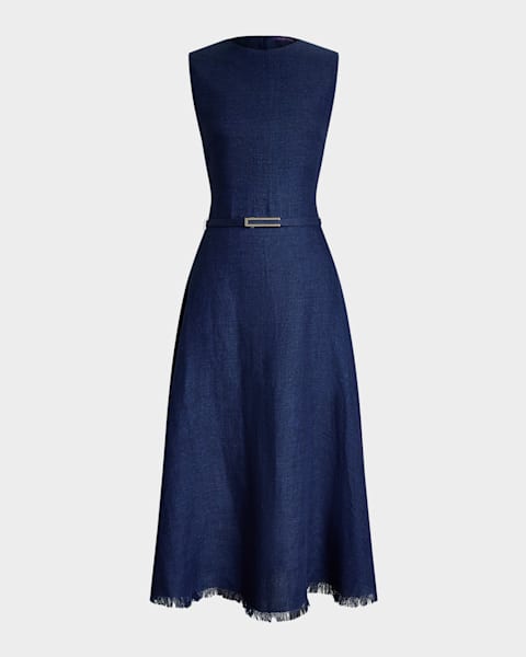 Polo Ralph Lauren Linen Sleeveless A-Line Dress | Neiman Marcus