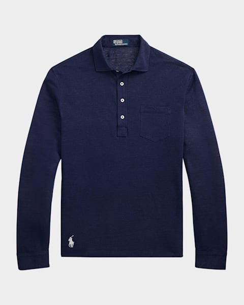 Polo Ralph Lauren Men's Linen Pique Knit Polo Shirt | Neiman Marcus