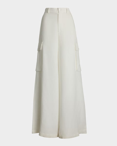 パンツ RALPH LAUREN Women Straight Pants 211943009 001 WHITE Polo Ralph Lauren Linen Relaxed Straight Pants | Neiman Marcus