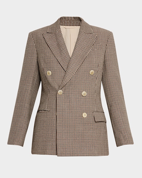 Brunello Cucinelli Double-Breasted Fluid Linen Twill Blazer