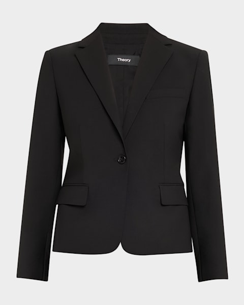 Theory Traceable Wool Slim Blazer Jacket | Neiman Marcus