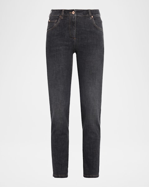 Brunello Cucinelli Dyed Lurex Straight Boyfriend Jeans