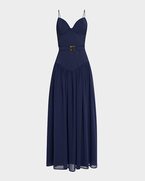 Hutch Iris Off-Shoulder Trapeze Maxi Dress | Neiman Marcus