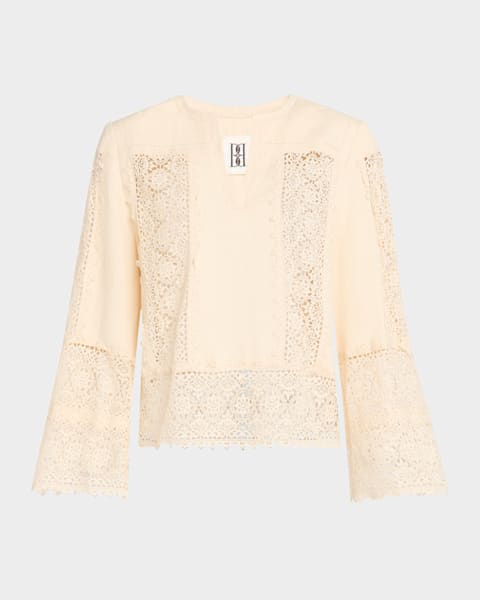 新品♡ herlipto Lace Trimming Cotton Blouse Herlipto Lace Trimming Cotton Blouse - メルカリ