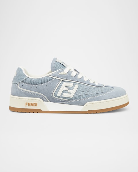 Fendi Domino FF Chenille Jacquard Low-Top Sneakers | Neiman
