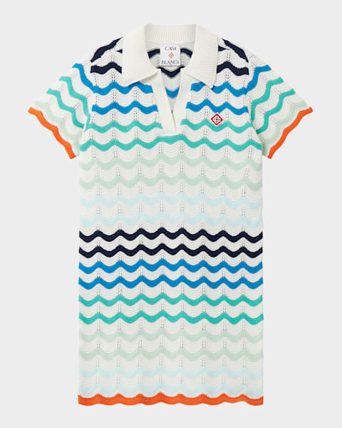 Girl's Beach Club Monogram-Print Dress, Size 3T-14