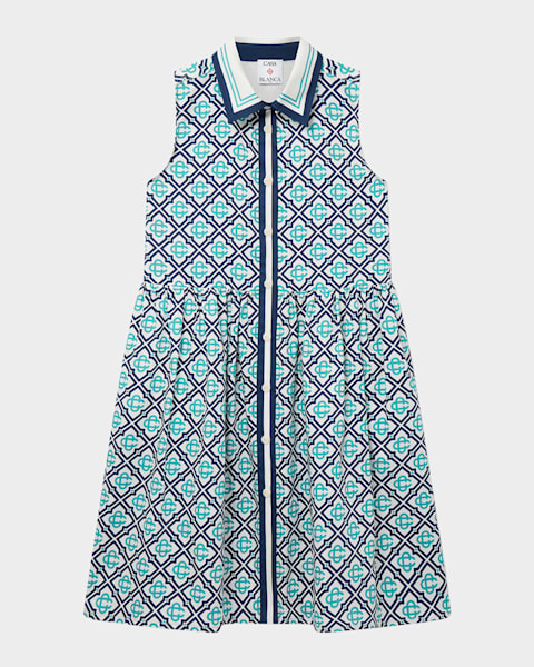 Girl's Script Type Denim Dress, Size 14