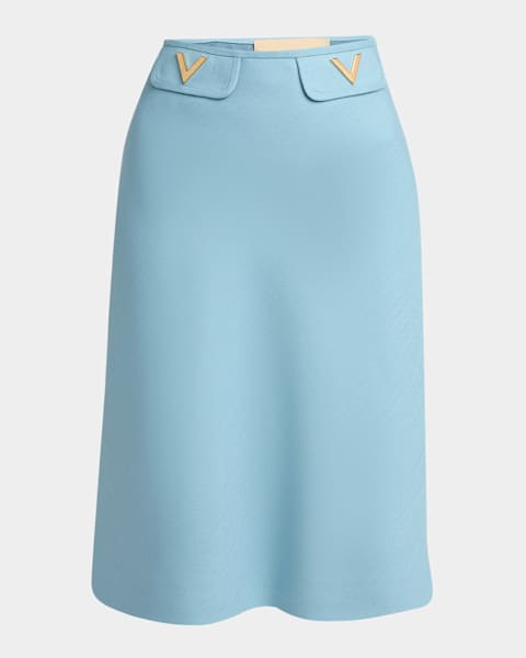 Courreges Buttoned Light Rib Mini Skirt | Neiman Marcus