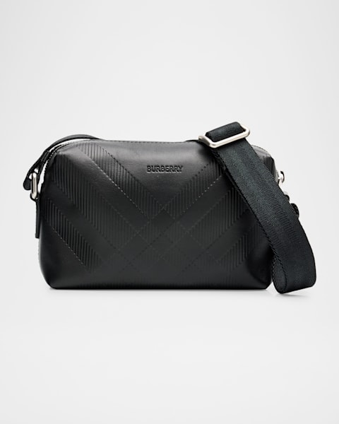 Burberry Men's Check Jacquard Crossbody Bag | Neiman Marcus