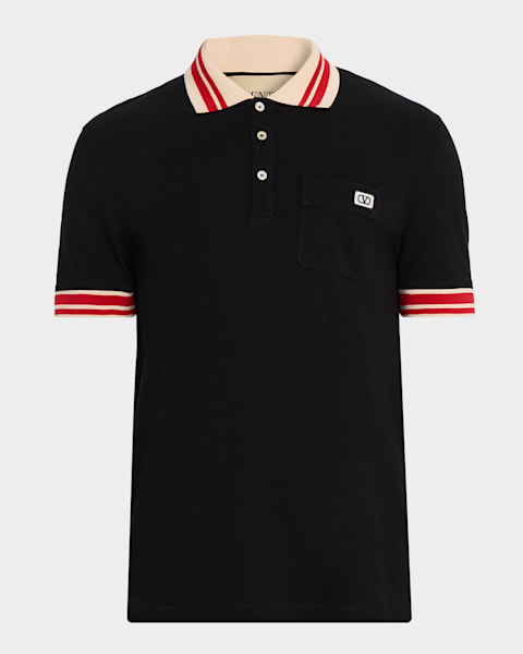 Tシャツ・カットソー BALMAIN SS25 POLO SHIRT WITH MONOGRAM (EH1GC027BC90 GFE) Balmain Monogram Jacquard Zipped Polo Shirt | Black | FARFETCH