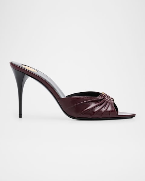 Saint Laurent Opyum YSL Logo-Heel Sandals with Black