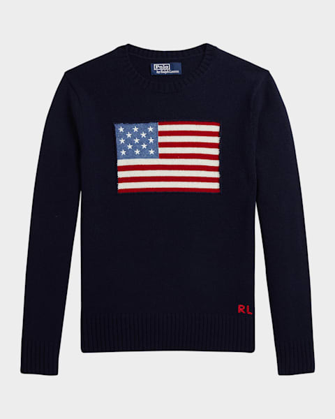 ゴ*カ様 ラッセルノ FLAG LOGO KNIT SWEATER サイズ6 G ゴ*カ様 ラッセルノ FLAG LOGO KNIT SWEATER サイズ6 G ラッセルノ