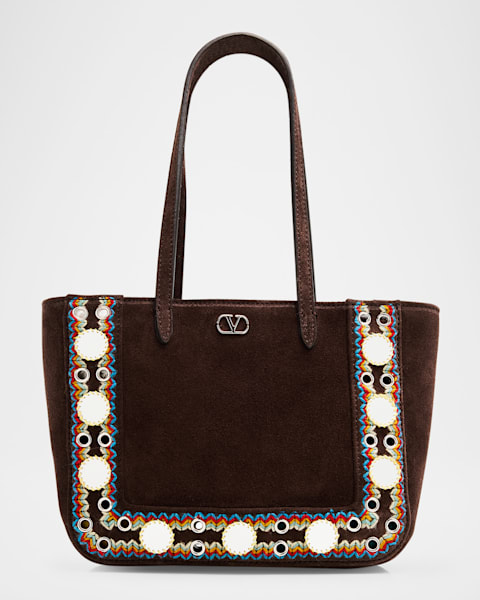 Khaite Lotus Small Suede Tote Bag | Neiman Marcus