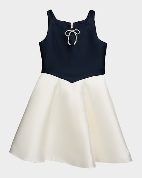 Girl's Script Type Denim Dress, Size 14