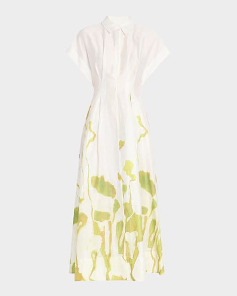 Leasgill Pleated Open-Back Dress