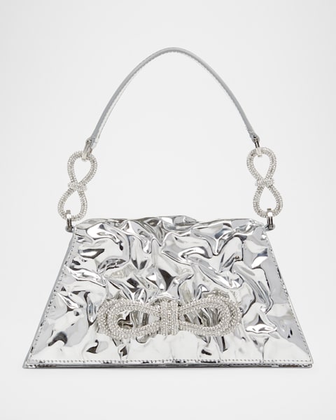 (美品)グリッター⭐︎Glitter⭐︎レザーバッグ⭐︎入手困難品 Champagne グリッターレザー・クラッチバッグ |EMMIE |2018年 プレ