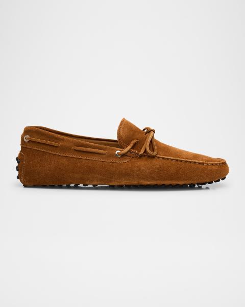 Gucci Men's Byorn Guccisima Suede Bit Loafers | Neiman Marcus
