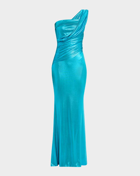 Ripple Draped Double-Layer Gown