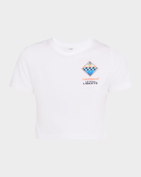 Tシャツ・カットソー CASABLANCA WOMEN Lettuce Ham Printed Mesh T-Shirt Multi CASABLANCA WOMEN Lettuce Ham Printed Mesh T-Shirt Multi